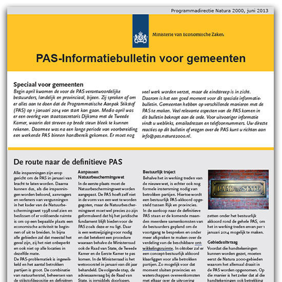 PAS-informatiebulletin voor gemeenten